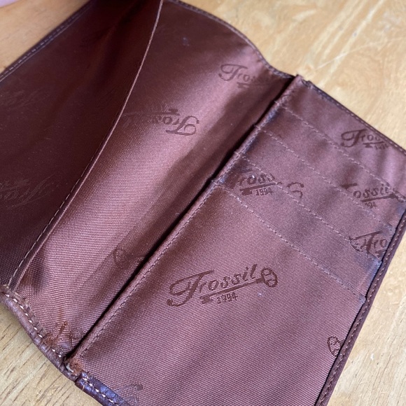 Fossil leather extra part for wallet brown used in good condition - Picture 5 of 8